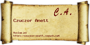 Czuczor Anett névjegykártya